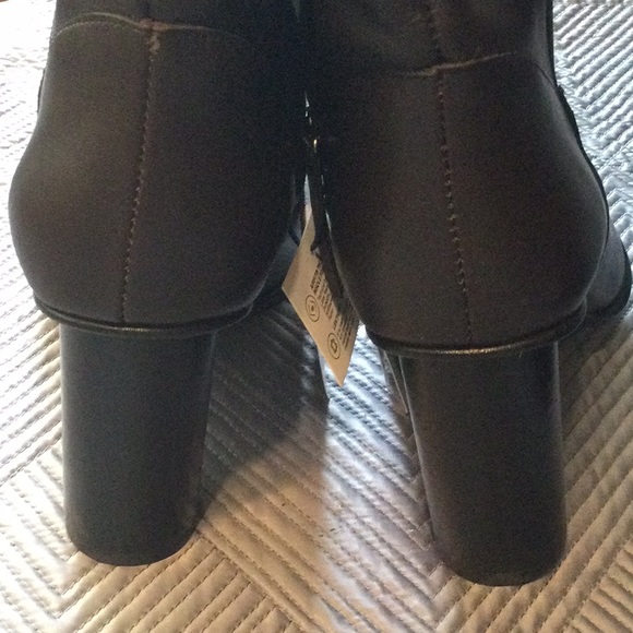 Zara 6.5 eu 37 brown leather high heel over the knee boots - Picture 6 of 13